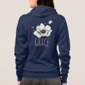 Grace Floral Line Art Hoodie (Rückseite)