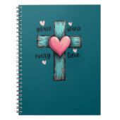 Grace gewinnt jedes Mal, wenn Rustikales Kreuz Notizblock (Vorderseite)