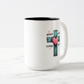 Grace gewinnt jedes Mal, wenn Rustikales Kreuz Zweifarbige Tasse (VorderseiteRechts)