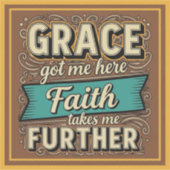 Grace got mich hier Retro-Design Aufkleber (Vorderseite)