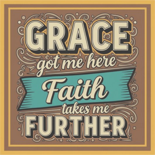 Grace got mich hier Retro-Design Aufkleber (Vorderseite)