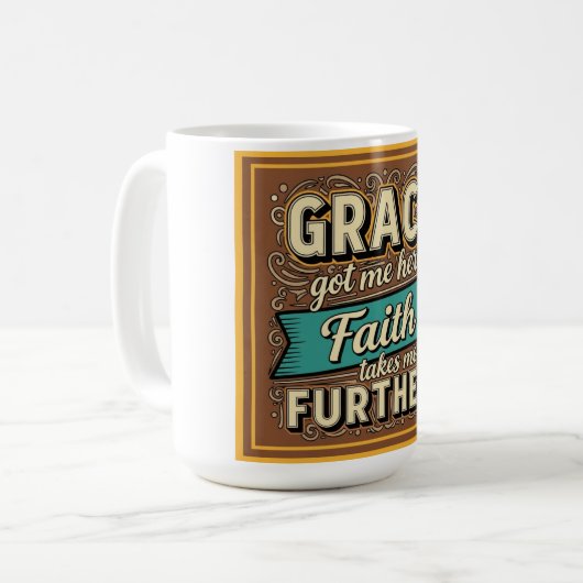 Grace got mich hier Retro-Design Kaffeetasse (Vorderseite Links)