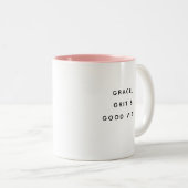 Grace Grit & Good Vibes Funny Modern Mug Zweifarbige Tasse (VorderseiteRechts)