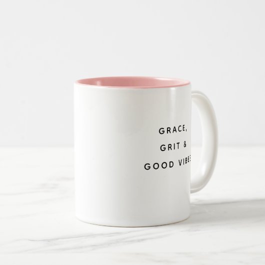 Grace Grit & Good Vibes Funny Modern Mug Zweifarbige Tasse (VorderseiteRechts)
