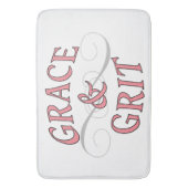 Grace & Grit in Rosa und Grau Badematte (Vorderseite Vertikal)