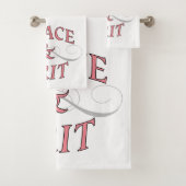 Grace & Grit in Rosa und Grau Badhandtuch Set (Insitu)