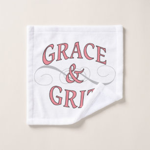 Grace & Grit in Rosa und Grau Badhandtuch Set
