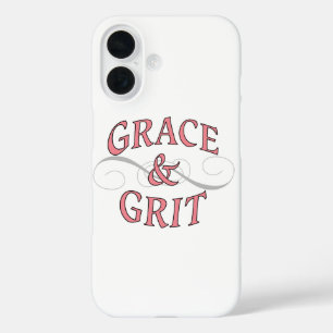 Grace & Grit in Rosa und Grau iPhone 16 Hülle