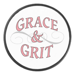 Grace & Grit in Rosa und Grau Eishockey Puck