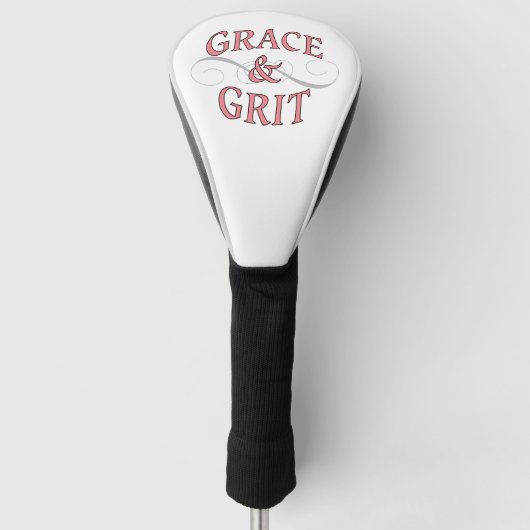 Grace & Grit in Rosa und Grau Golf Headcover (Vorderseite)