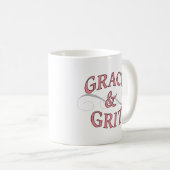 Grace & Grit in Rosa und Grau Kaffeetasse (VorderseiteRechts)