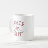 Grace & Grit in Rosa und Grau Kaffeetasse (Vorderseite Links)