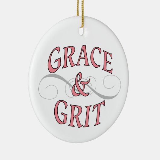 Grace & Grit in Rosa und Grau Keramik Ornament (Rechts)