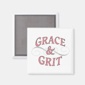 Grace & Grit in Rosa und Grau Magnet (Vorderseite/Rückseite)