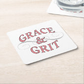 Grace & Grit in Rosa und Grau Rechteckiger Pappuntersetzer (angewinkelt)