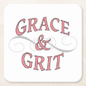 Grace & Grit in Rosa und Grau Rechteckiger Pappuntersetzer (Vorderseite)
