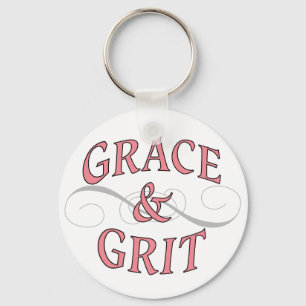 Grace & Grit in Rosa und Grau Schlüsselanhänger