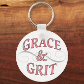 Grace & Grit in Rosa und Grau Schlüsselanhänger (Vorderseite)