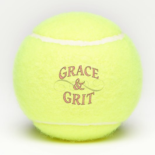 Grace & Grit in Rosa und Grau Tennisbälle (Rückseite)