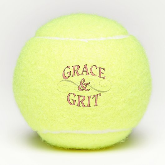 Grace & Grit in Rosa und Grau Tennisbälle (Vorderseite)