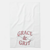 Grace & Grit Worte in Rosa & Grau Geschirrtuch (Vertikal)