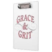 Grace & Grit Worte in Rosa & Grau Klemmbrett (Links)