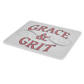 Grace & Grit Worte in Rosa & Grau Schneidebrett (Ecke)
