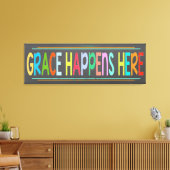 Grace Happens Here Colorful Christlich Chalkboard Leinwanddruck (Insitu (Wohnzimmer))