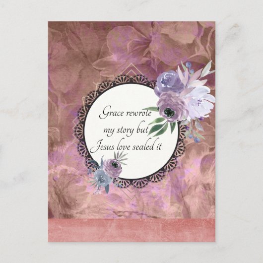 Grace hat meine Geschichte Floral Tropica Postcard Postkarte (Vorderseite)