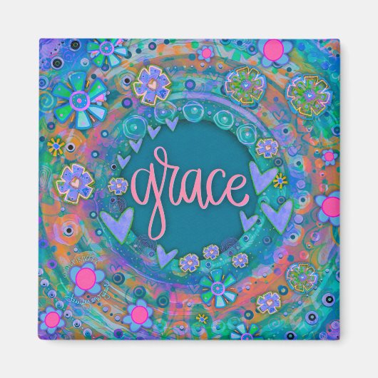 Grace Hübsch Fun Floral Moderne Inspirivity Magnet (Vorne)