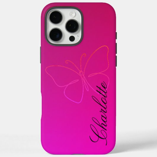 Grace in a Line: Schmetterling-Silhouette Case-Mate iPhone Hülle (Rückseite)