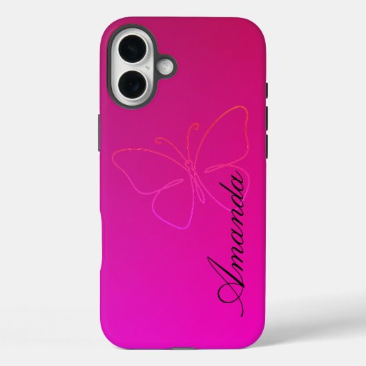 Grace in a Line: Schmetterling-Silhouette Case-Mate iPhone Hülle (Rückseite)