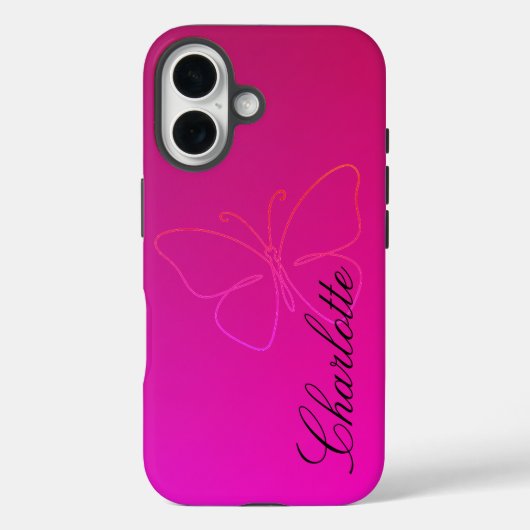 Grace in a Line: Schmetterling-Silhouette Case-Mate iPhone Hülle (Rückseite)