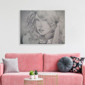 Grace in Ash: Portrait von Beauty Canvas Print Leinwanddruck (Insitu (Wohnzimmer))