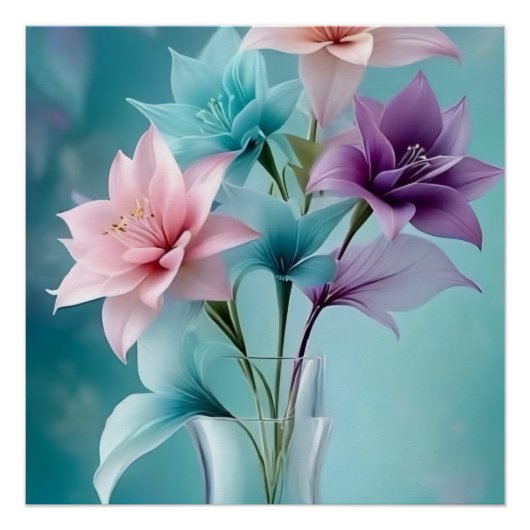 "Grace in Bloom - Glossy Lily Poster" Poster (Vorderseite)
