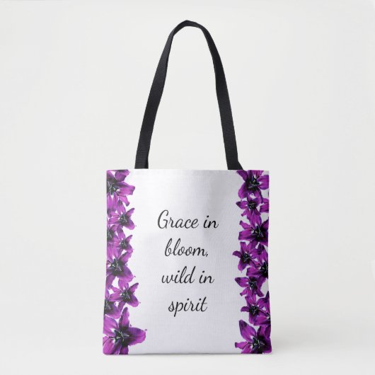 Grace in Bloom - Lila Lily Tote Tasche (Vorderseite)