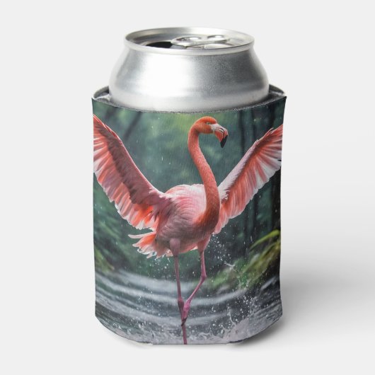 Grace in Flight: Der rosa Flamingos Riverdance Dosenkühler (Kanne Vorderseite)