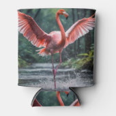 Grace in Flight: Der rosa Flamingos Riverdance Dosenkühler (Vorderseite)