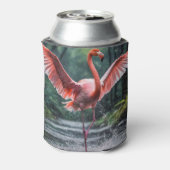 Grace in Flight: Der rosa Flamingos Riverdance Dosenkühler (Kanne Rückseite)