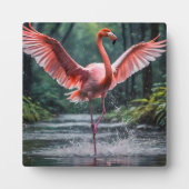 Grace in Flight: Der rosa Flamingos Riverdance Fotoplatte (Vorderseite)