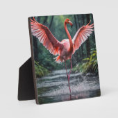 Grace in Flight: Der rosa Flamingos Riverdance Fotoplatte (Vorderseite)