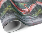 Grace in Flight: Der rosa Flamingos Riverdance Geschenkpapier (Rolleneckpunkt)