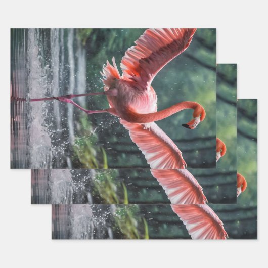 Grace in Flight: Der rosa Flamingos Riverdance Geschenkpapier Set (Set)
