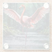 Grace in Flight: Der rosa Flamingos Riverdance Glasuntersetzer (Rückseite)