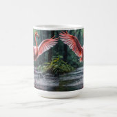 Grace in Flight: Der rosa Flamingos Riverdance Kaffeetasse (Mittel)