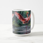 Grace in Flight: Der rosa Flamingos Riverdance Kaffeetasse (VorderseiteRechts)