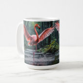 Grace in Flight: Der rosa Flamingos Riverdance Kaffeetasse (Vorderseite Links)