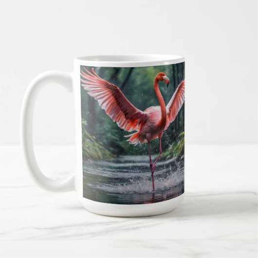 Grace in Flight: Der rosa Flamingos Riverdance Kaffeetasse (Links)