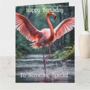 Grace in Flight: Der rosa Flamingos Riverdance Karte