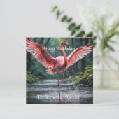 Grace in Flight: Der rosa Flamingos Riverdance Karte (Stehend Vorderseite)